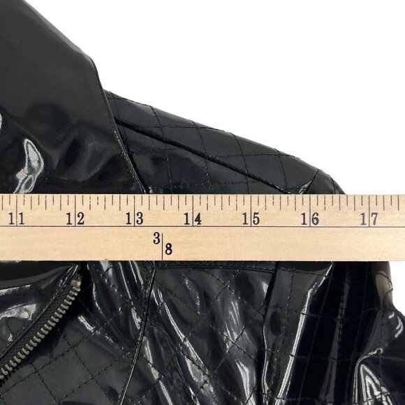 Pamela McCoy Women’s Size Medium Vinyl Patent Leather Jacket Black New with tags - Picture 6 of 9